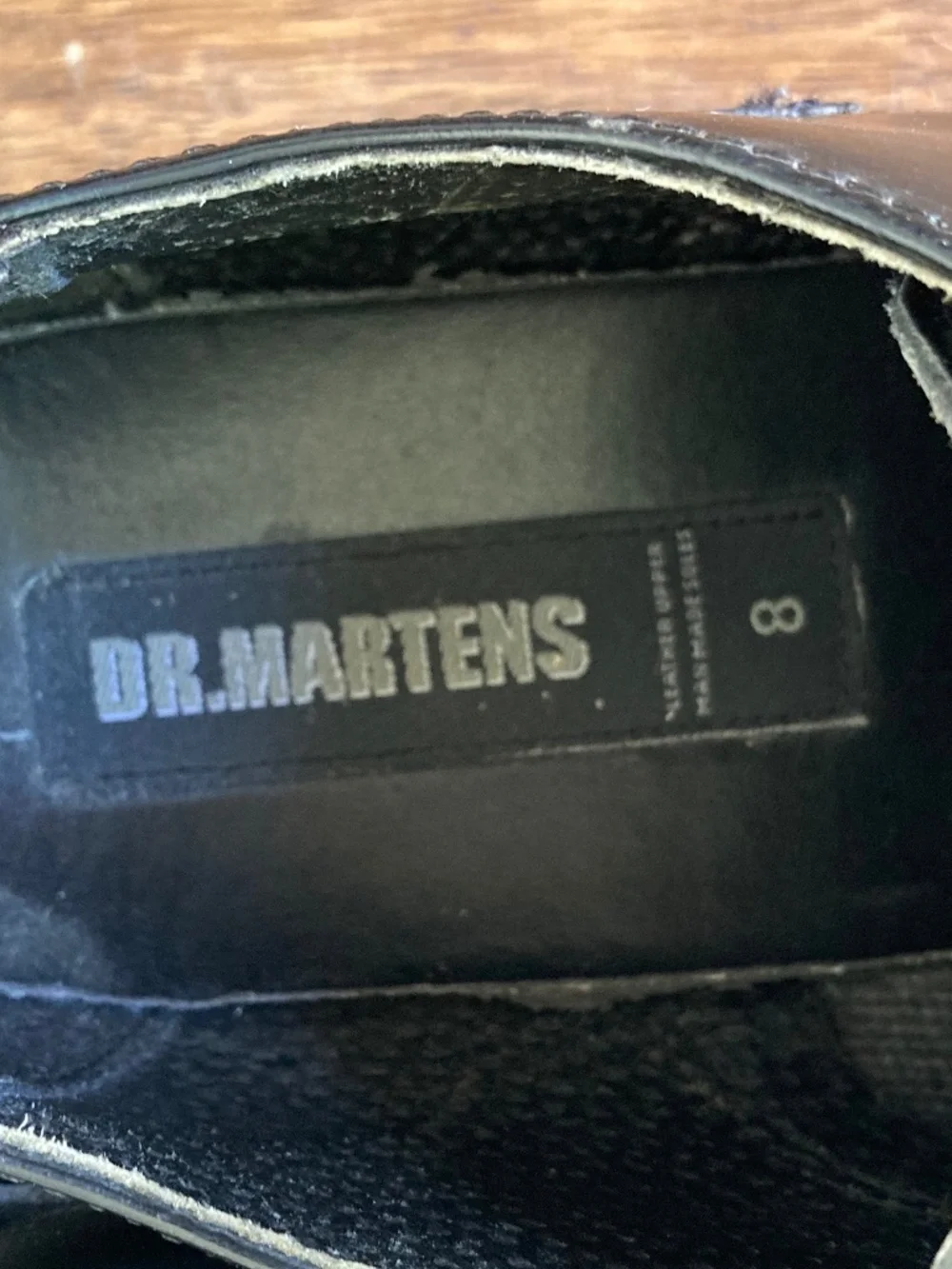 Vtg 90s Dr. Martens Black Leather Oxford Lace Up Loafers 8747 Lug Sole Sz 8